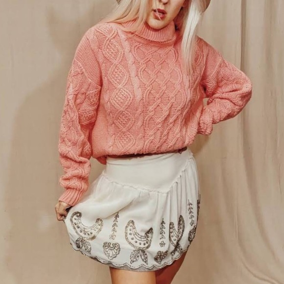 Free People White Beaded Mini Skirt XS - Picture 2 of 10